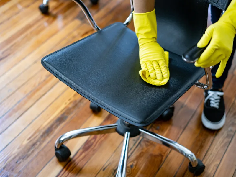 dusting cleaning chair for church christmas service