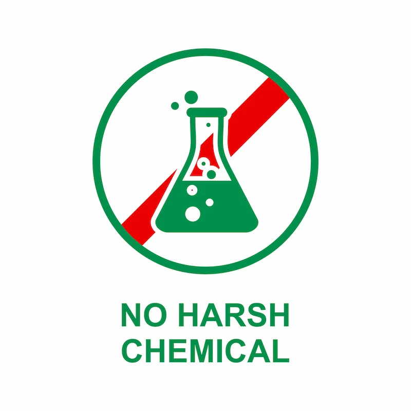 no harsh chemicals icon beaker