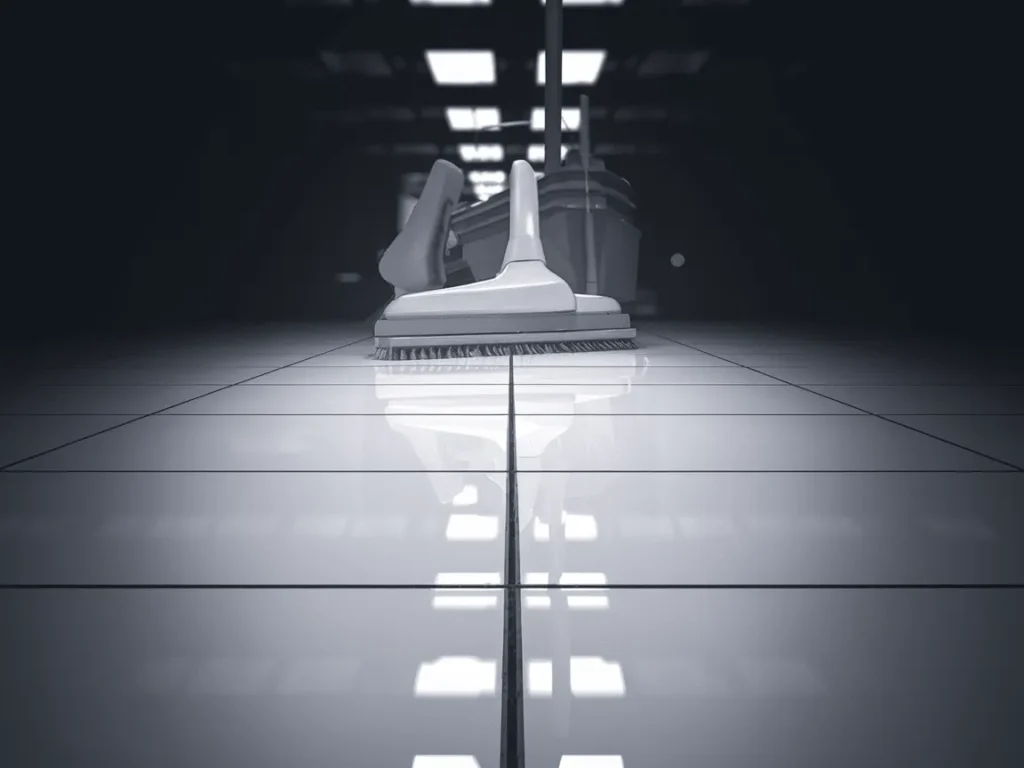 machine cleaning grout in office