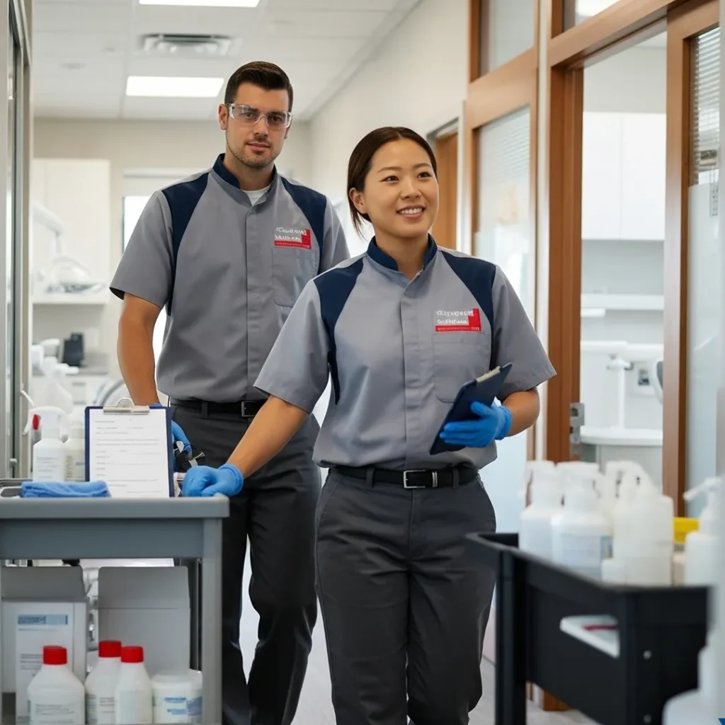 dental office cleaning team schedule consistency