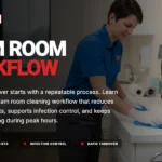 exam room workflow urgent clinic cleaning