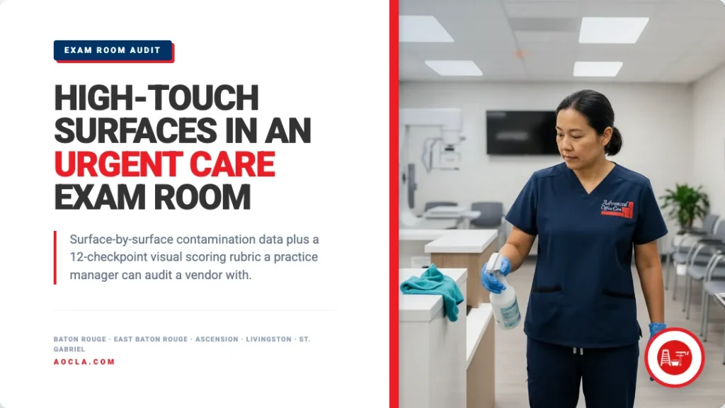 high touch surfaces urgent care exam room featured
