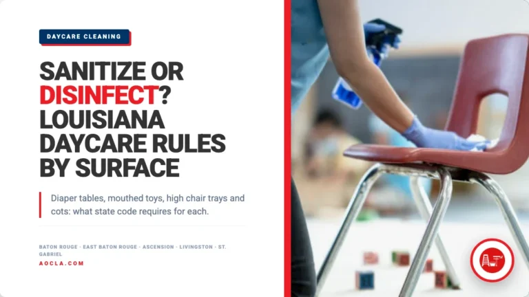 Sanitize or disinfect: Louisiana daycare cleaning rules by surface