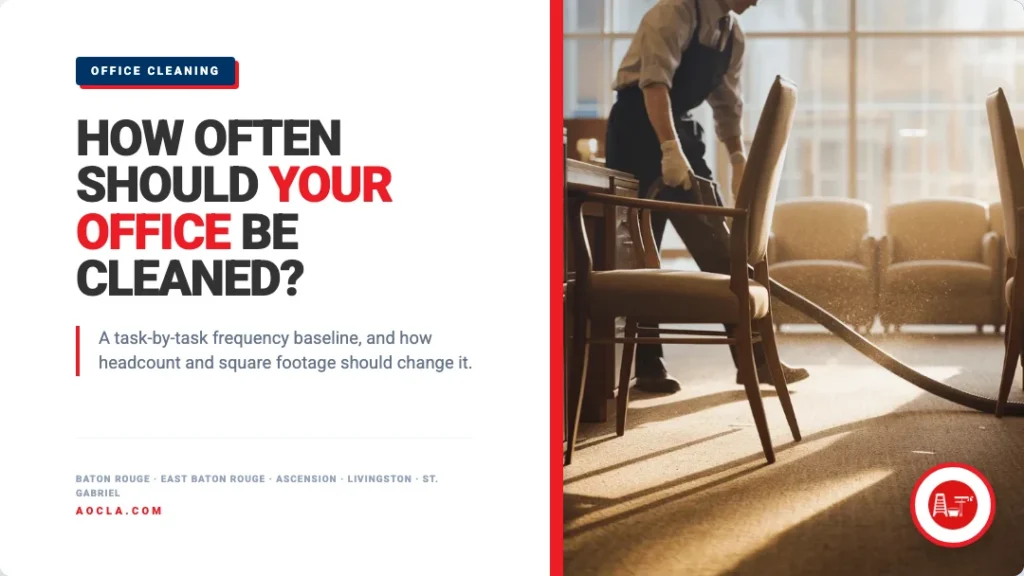 How often should your office be cleaned: a task-by-task frequency baseline by headcount and square footage